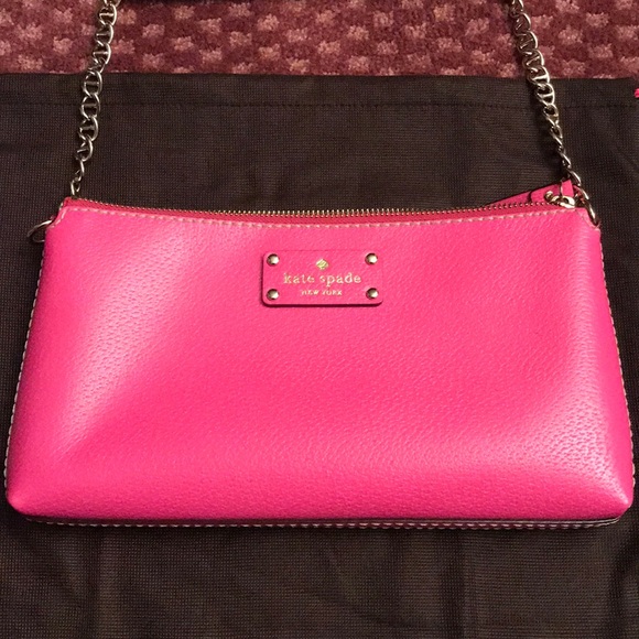 Kate Spade Pink handbag with gold chain NWOT - Picture 3 of 5